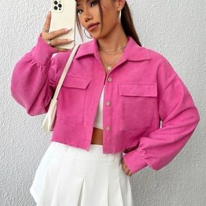 Bright pink blouse